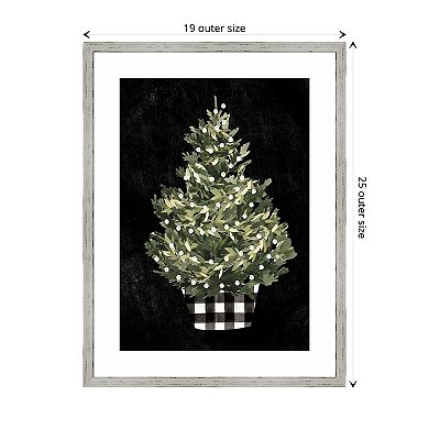 Modern Gingham Christmas Collection B By Emma Caroline Wood Framed Wall Art Print
