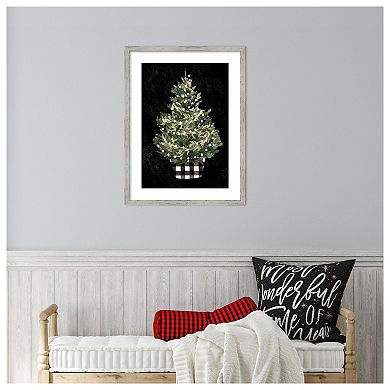 Modern Gingham Christmas Collection B By Emma Caroline Wood Framed Wall Art Print