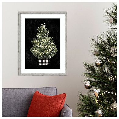 Modern Gingham Christmas Collection B By Emma Caroline Wood Framed Wall Art Print