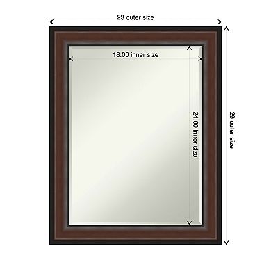 Harvard Walnut Petite Bevel Bathroom Wall Mirror