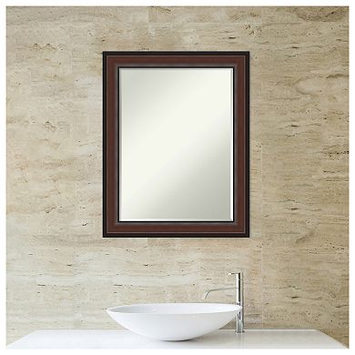 Harvard Walnut Petite Bevel Bathroom Wall Mirror