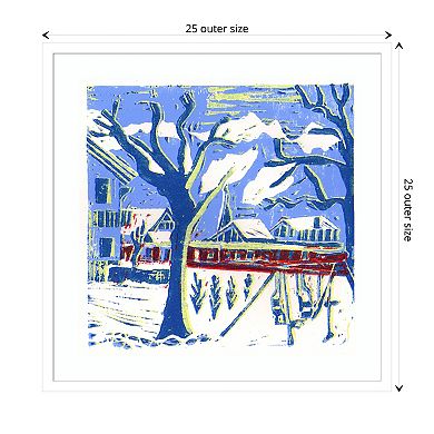 Mayrhofen Trees With Snow By Charlotte Orr Wood Framed Wall Art Print