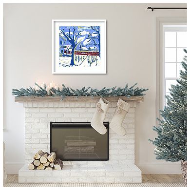 Mayrhofen Trees With Snow By Charlotte Orr Wood Framed Wall Art Print