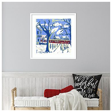 Mayrhofen Trees With Snow By Charlotte Orr Wood Framed Wall Art Print