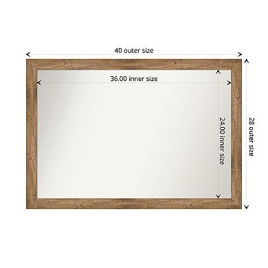 Owl Narrow Non-beveled Wood Bathroom Wall Mirror