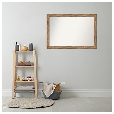 Owl Narrow Non-beveled Wood Bathroom Wall Mirror