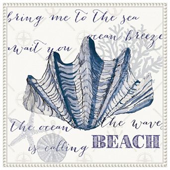 Indigo Ocean Treasures Iv By Gina Ritter Framed Canvas Wall Art Print