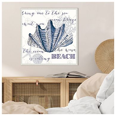 Indigo Ocean Treasures Iv By Gina Ritter Framed Canvas Wall Art Print