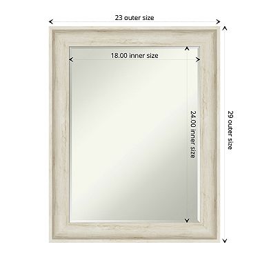 Regal Birch Cream Petite Bevel Bathroom Wall Mirror