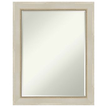 Parthenon Cream Petite Bevel Wood Bathroom Wall Mirror
