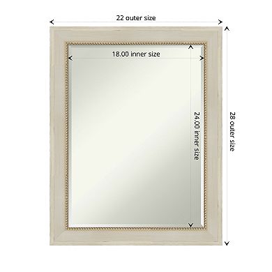 Parthenon Cream Petite Bevel Wood Bathroom Wall Mirror