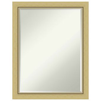 Landon Gold Narrow Petite Bevel Bathroom Wall Mirror