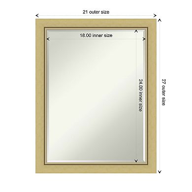 Landon Gold Narrow Petite Bevel Bathroom Wall Mirror