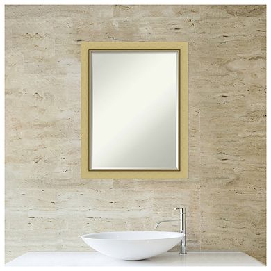 Landon Gold Narrow Petite Bevel Bathroom Wall Mirror