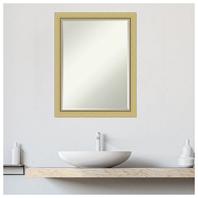 Landon Gold Narrow Petite Bevel Bathroom Wall Mirror