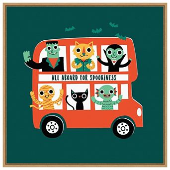 Spooky Bus By Michael Buxton Framed Canvas Wall Art Print