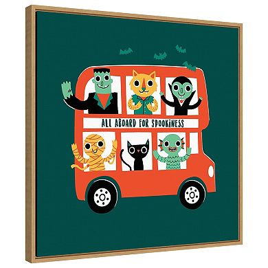 Spooky Bus By Michael Buxton Framed Canvas Wall Art Print