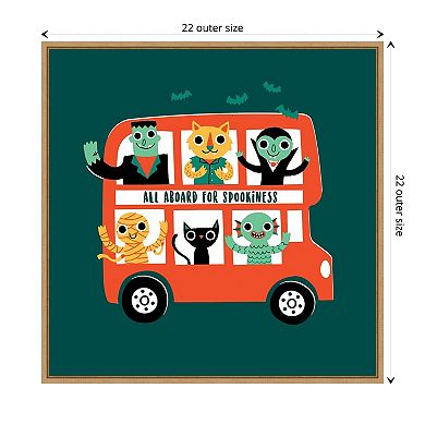 Spooky Bus By Michael Buxton Framed Canvas Wall Art Print