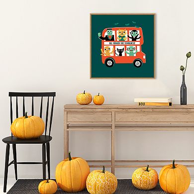 Spooky Bus By Michael Buxton Framed Canvas Wall Art Print
