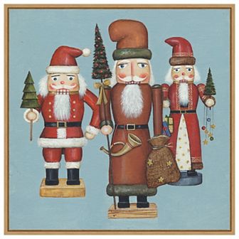 Santa Nutcrackers By David Carter Brown Framed Canvas Wall Art Print