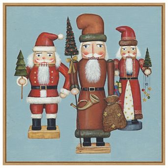 Santa Nutcrackers By David Carter Brown Framed Canvas Wall Art Print
