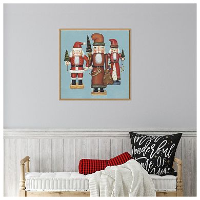 Santa Nutcrackers By David Carter Brown Framed Canvas Wall Art Print
