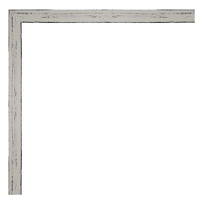 Shiplap White Narrow Petite Bevel Wood Bathroom Wall Mirror