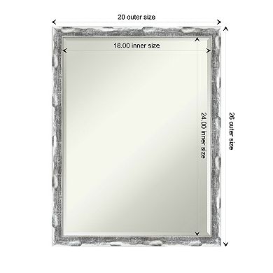 Scratched Wave Chrome Petite Bevel Bathroom Wall Mirror