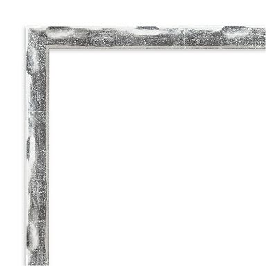 Scratched Wave Chrome Petite Bevel Bathroom Wall Mirror