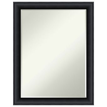 Nero Black Petite Bevel Wood Bathroom Wall Mirror