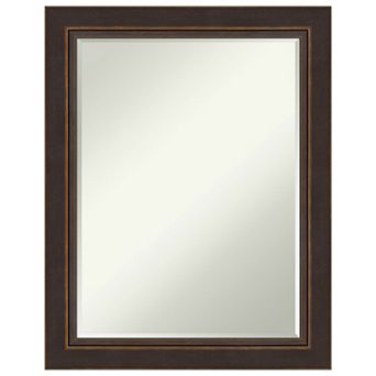 Lara Bronze Petite Bevel Wood Bathroom Wall Mirror