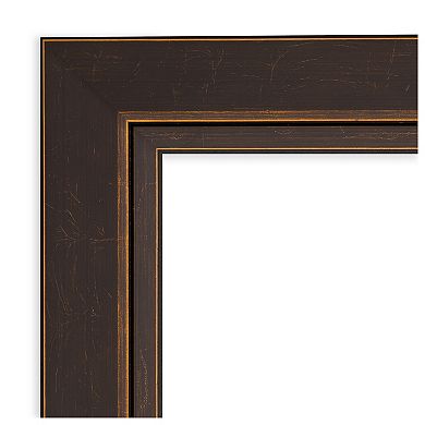 Lara Bronze Petite Bevel Wood Bathroom Wall Mirror