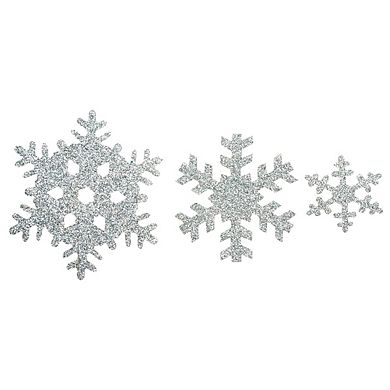 Lexi Home 30-Piece Christmas Glitter Snowflakes Wall Decal