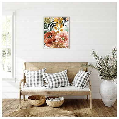 Mixed Floral Chic Ii By Dina June Framed Canvas Wall Art Print