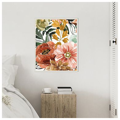 Mixed Floral Chic Ii By Dina June Framed Canvas Wall Art Print