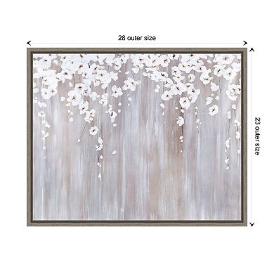 White Cherry Blossoms By Sydney Edmunds Framed Canvas Wall Art Print