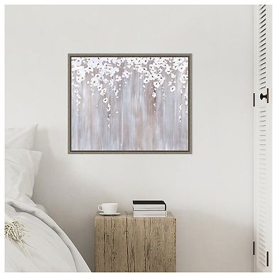 White Cherry Blossoms By Sydney Edmunds Framed Canvas Wall Art Print