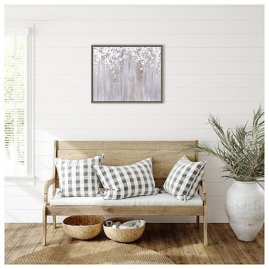 White Cherry Blossoms By Sydney Edmunds Framed Canvas Wall Art Print