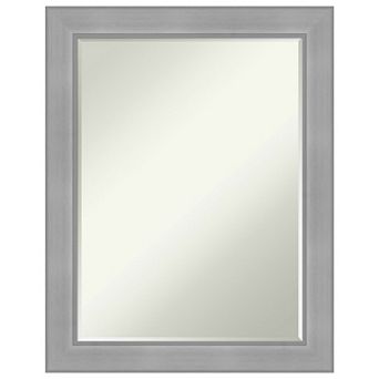 Vista Brushed Nickel Petite Bevel Bathroom Wall Mirror