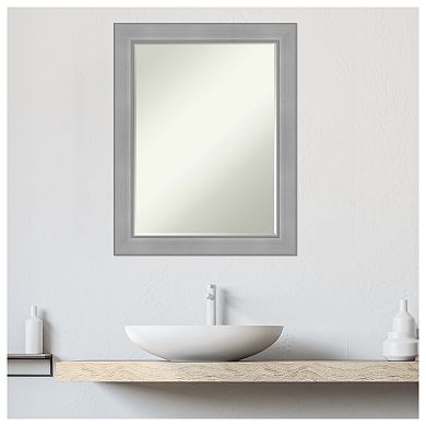 Vista Brushed Nickel Petite Bevel Bathroom Wall Mirror