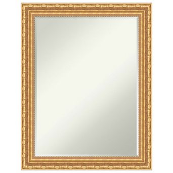 Versailles Gold Petite Bevel Wood Bathroom Wall Mirror