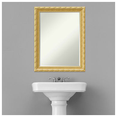 Versailles Gold Petite Bevel Wood Bathroom Wall Mirror