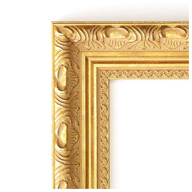 Versailles Gold Petite Bevel Wood Bathroom Wall Mirror