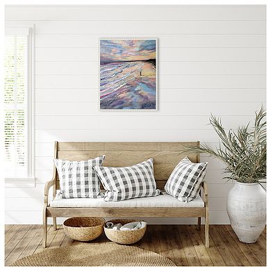 Sunset Seashore By Jeanette Vertentes Framed Canvas Wall Art Print