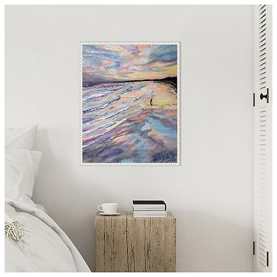 Sunset Seashore By Jeanette Vertentes Framed Canvas Wall Art Print