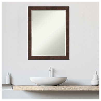 Wildwood Brown Narrow Petite Bevel Bathroom Wall Mirror