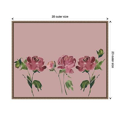 Trio Of Peony Blossoms By Lucille Price Framed Canvas Wall Art Print
