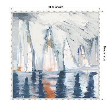 Sailboats In The Mist Ii By Dan Meneely Framed Canvas Wall Art Print