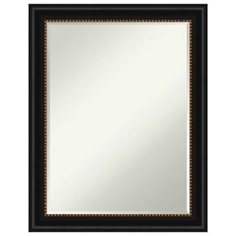 Manhattan Black Petite Bevel Bathroom Wall Mirror