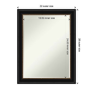 Manhattan Black Petite Bevel Bathroom Wall Mirror